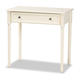 Baxton Studio Mahler Classic and Traditional White Finished Wood 1-Drawer Console Table